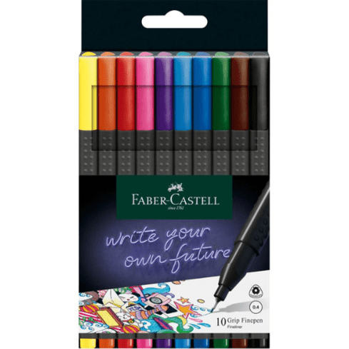 Canetas Fineliner Faber - Castell 10 unidades - Papelaria Encantada