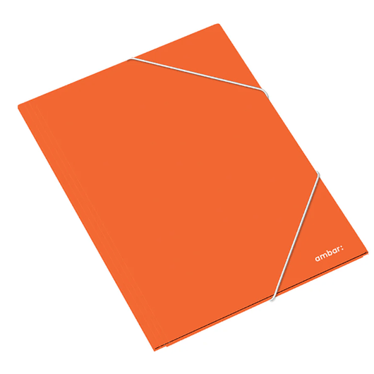 Capa com Elástico Ambar School Almaço Cartolina A4 Laranja - Papelaria Encantada