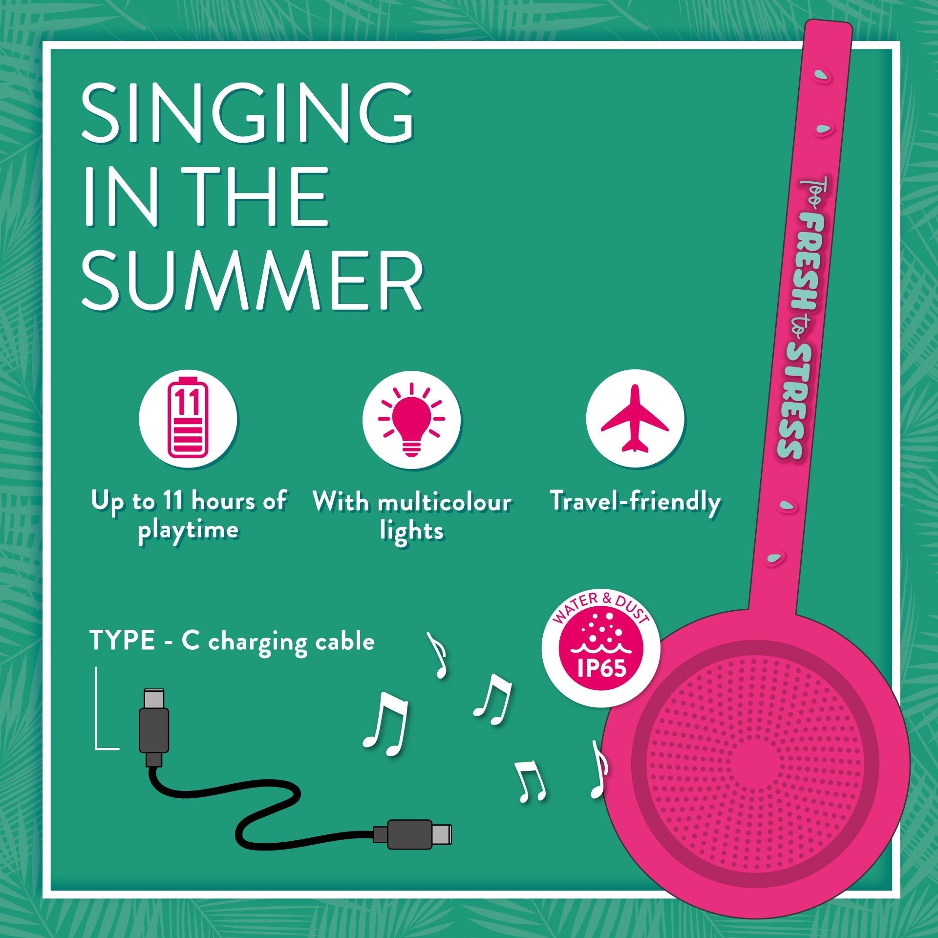 Coluna de som à prova de agua Legami - Singing in the summer - Papelaria Encantada