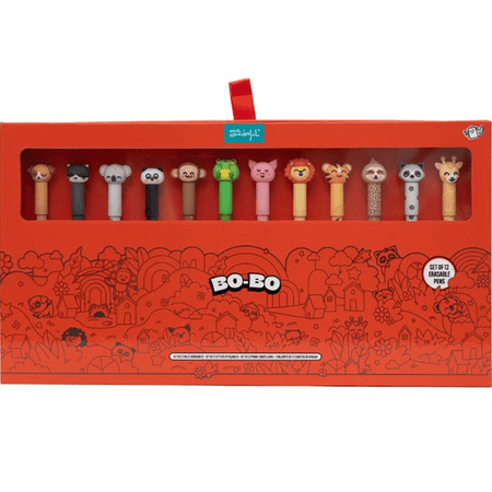 Conjunto 12 canetas apagáveis Bo - Bo - Animais Mr. Wonderful - Papelaria Encantada