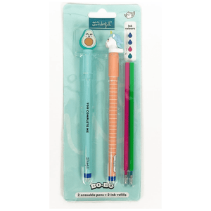 Conjunto 2 canetas apagáveis Abacate e Unicórnio + 2 recargas Mr.wonderful - Papelaria Encantada