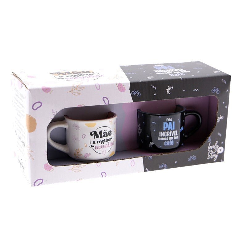 Conjunto 2 chávenas de café Pai e Mae - Papelaria Encantada