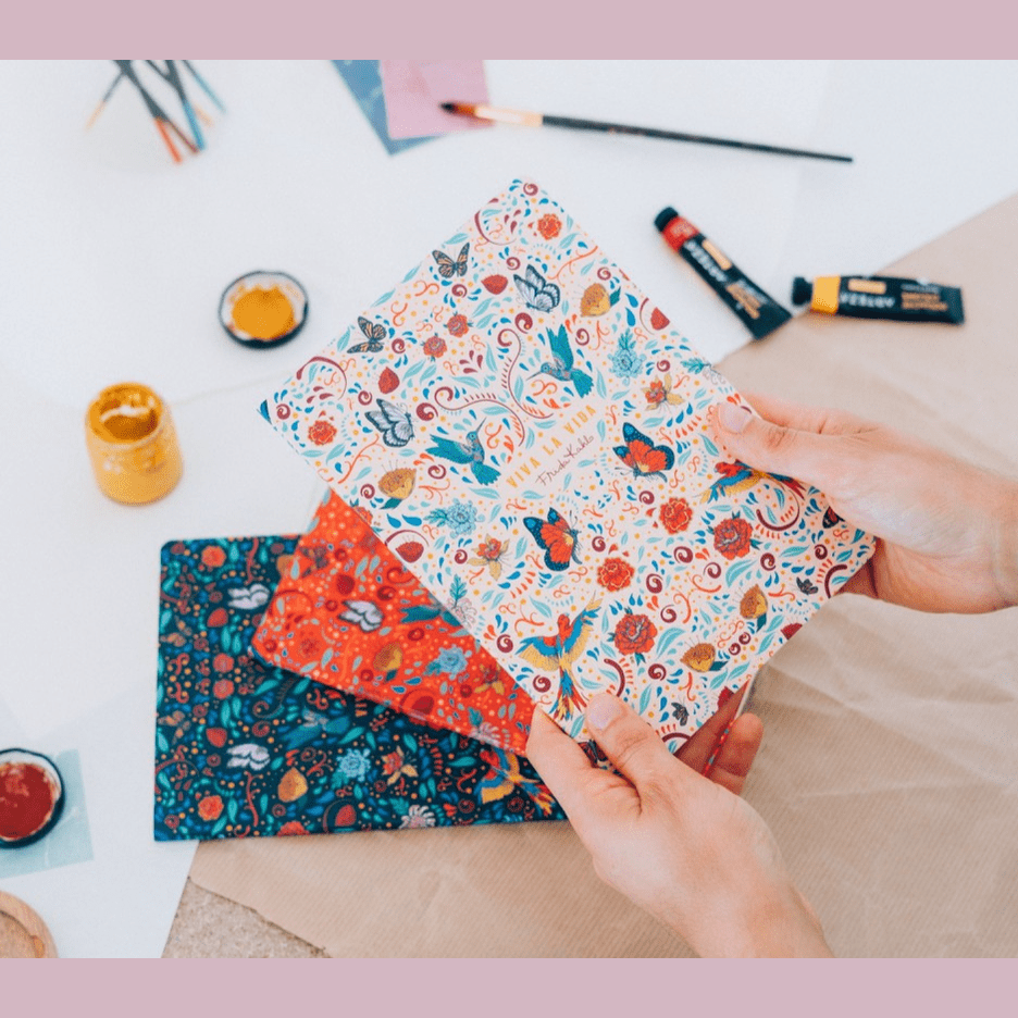 Conjunto 3 cadernos A5 Frida Kahlo Viva la vida - Papelaria Encantada