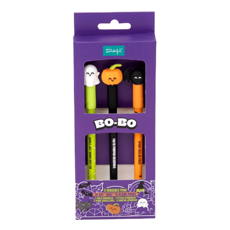 Conjunto 3 canetas apagaveis Mr. Wonderful Halloween - Papelaria Encantada
