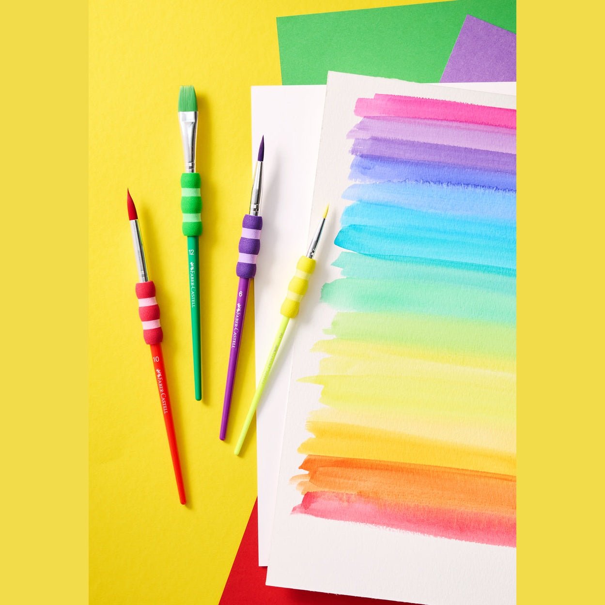Conjunto 4 pinceis Faber-Castell Soft Touch - Papelaria Encantada