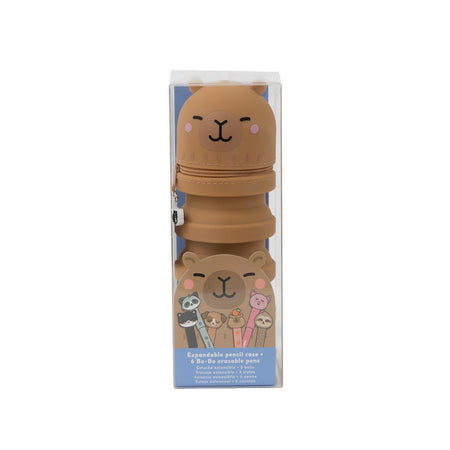 Conjunto 6 canetas apagáveis Bo - Bo + estojo de silicone Capivara Mr.wonderful - Papelaria Encantada