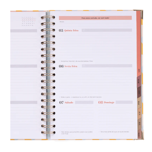 Conjunto Agenda 25-26 + Caneta - No Stress Mr. Wonderful - Papelaria Encantada