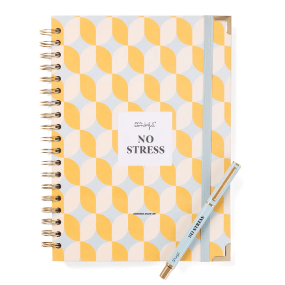 Conjunto Agenda 25-26 + Caneta - No Stress Mr. Wonderful - Papelaria Encantada