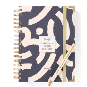 Conjunto Agenda 25-26 + Caneta - Tudo Perfeito - Papelaria Encantada