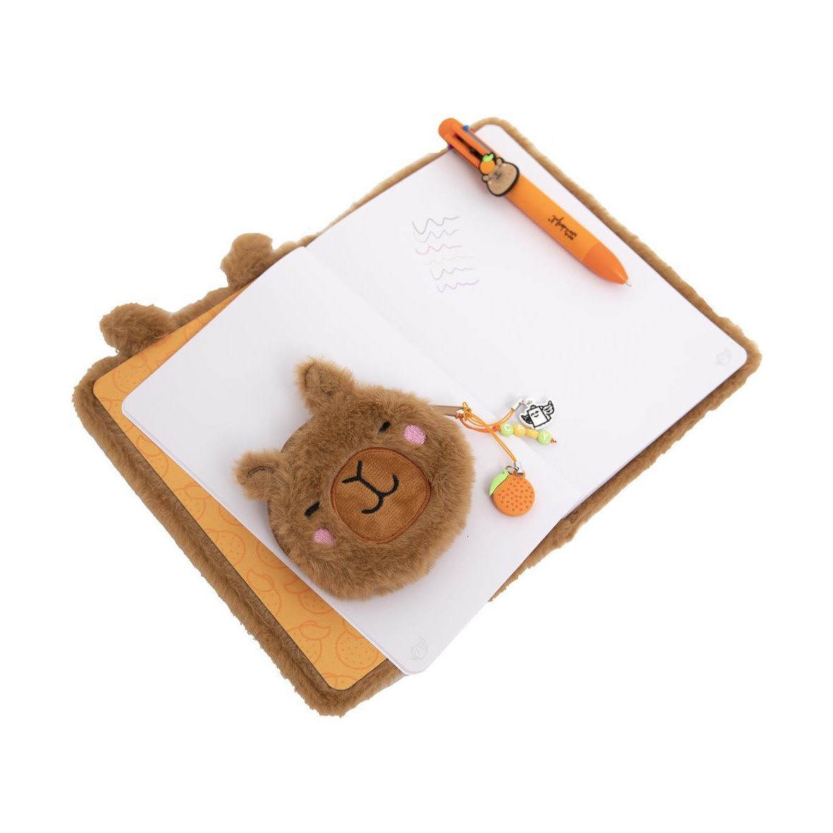 Conjunto caderno A5 + porta - moedas + esferográfica multicolor Capivara Mr.wonderful - Papelaria Encantada