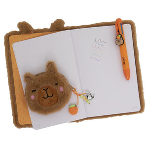Conjunto caderno A5 + porta - moedas + esferográfica multicolor Capivara Mr.wonderful - Papelaria Encantada