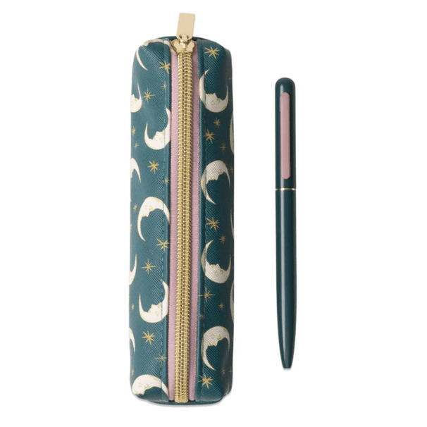 Conjunto Caneta e Estojo Teal Moon – DesignWorks Ink - Papelaria Encantada