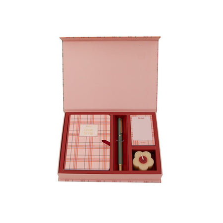 Conjunto com caderno A6 + caneta + bloco de notas + vela - C´est la vie Mr.wonderful - Papelaria Encantada