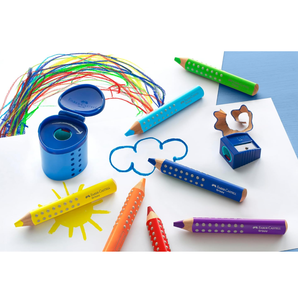Conjunto de 10 lapis de cor faber - castell grippy C/afia XXL - Papelaria Encantada