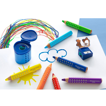Conjunto de 10 lapis de cor faber - castell grippy C/afia XXL - Papelaria Encantada