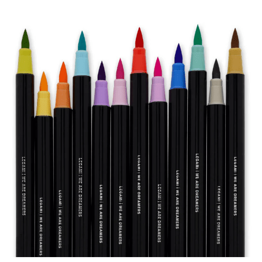 Conjunto de 12 marcadores de pincel pastel Legami - Papelaria Encantada