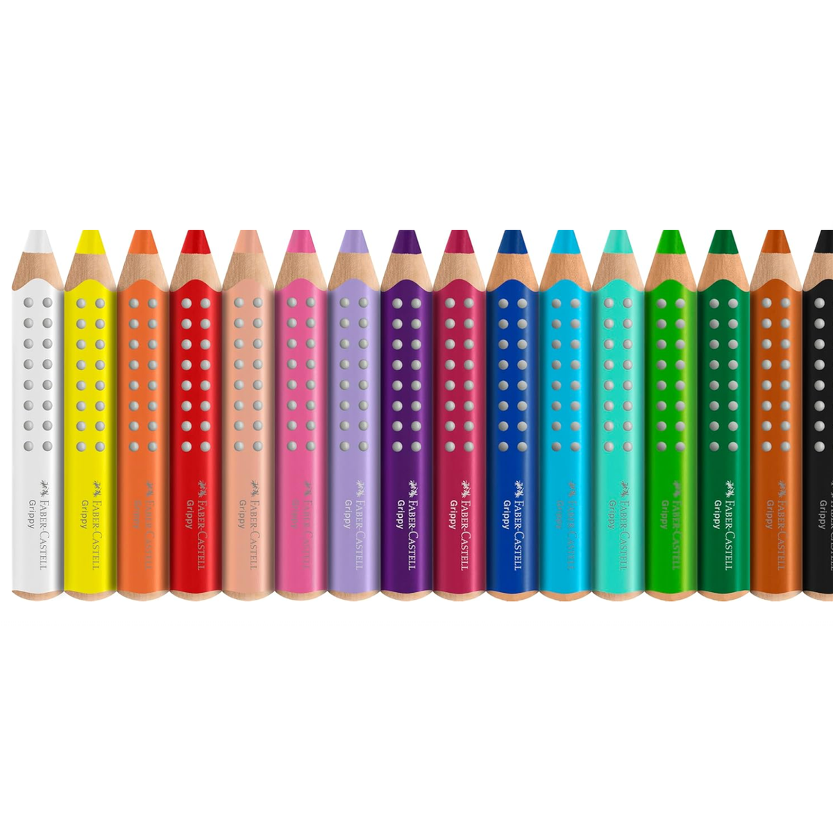 Conjunto de 16 lápis de cor faber - castell grippy C/afia XXL - Papelaria Encantada
