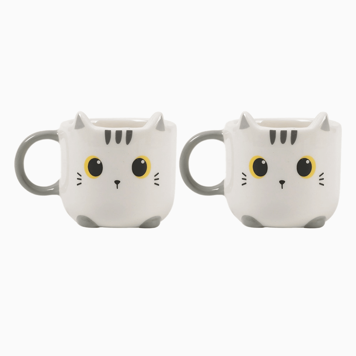 Conjunto de 2 Chávenas de Café Expresso gato branco itotal - Papelaria Encantada