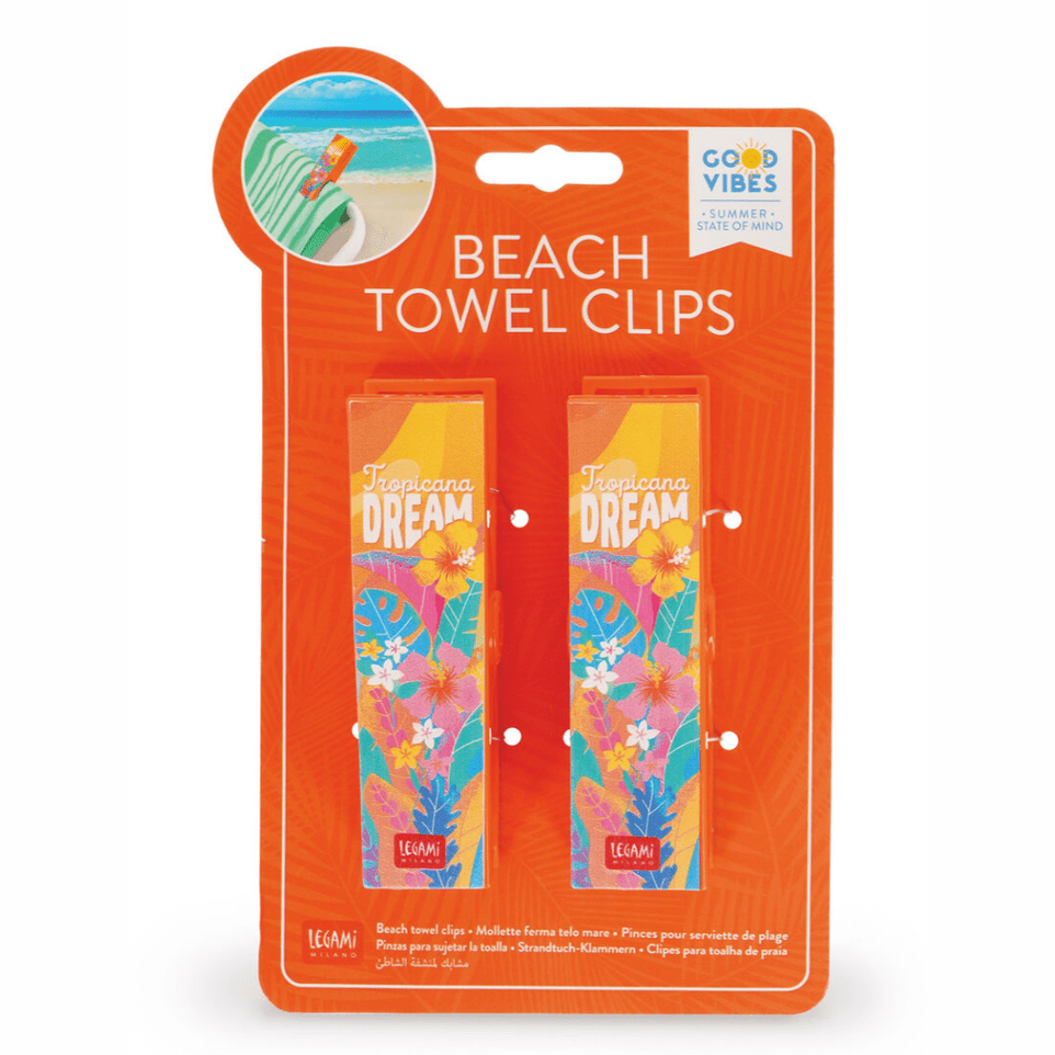 Conjunto de 2 fixadores de toalha de praia - Tropicana Dream - Legami - Papelaria Encantada