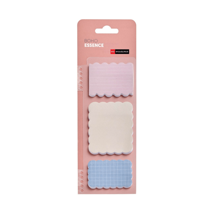 Conjunto de 3 blocos de notas adesivas Miquelrius Boho Essence - Papelaria Encantada
