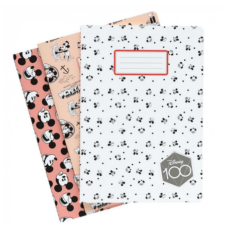 Conjunto de 3 cadernos A5 Mickey - Papelaria Encantada