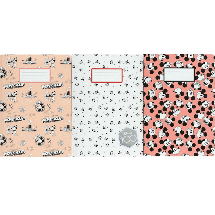 Conjunto de 3 cadernos A5 Mickey - Papelaria Encantada