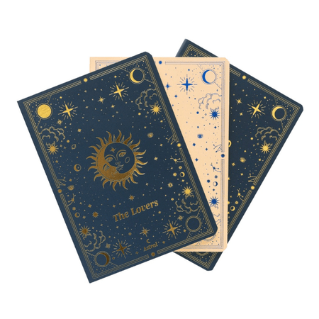 Conjunto de 3 cadernos A6 Astral - Papelaria Encantada