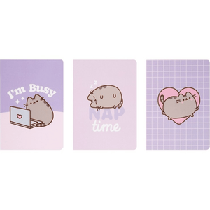 Conjunto de 3 cadernos A6 PUSHEEN MOMENTS - Papelaria Encantada
