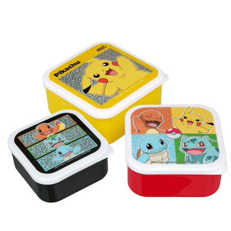 Conjunto de 3 caixas lanche Pokemon - Papelaria Encantada