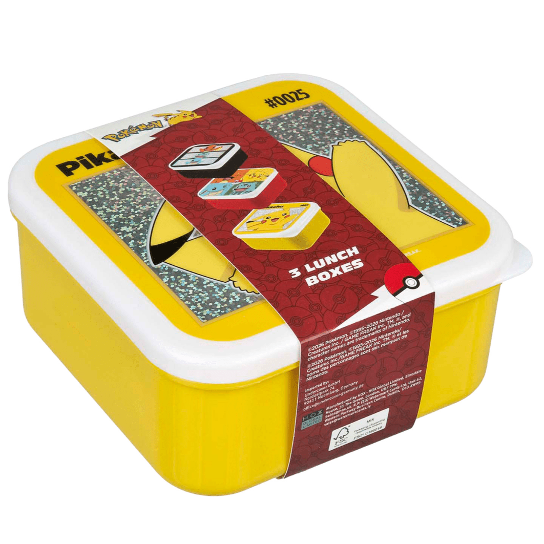 Conjunto de 3 caixas lanche Pokemon - Papelaria Encantada