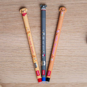 Conjunto de 3 canetas apagáveis Legami fur ever friends - Papelaria Encantada