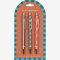 Conjunto de 3 canetas Stripes & Checks Designworks - Papelaria Encantada