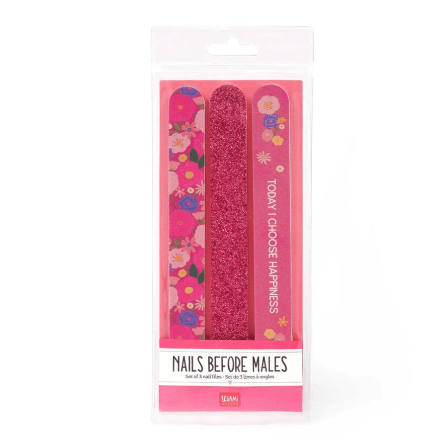 Conjunto de 3 Limas de Unhas - Flores - Unhas Antes dos Homens - Legami - Papelaria Encantada