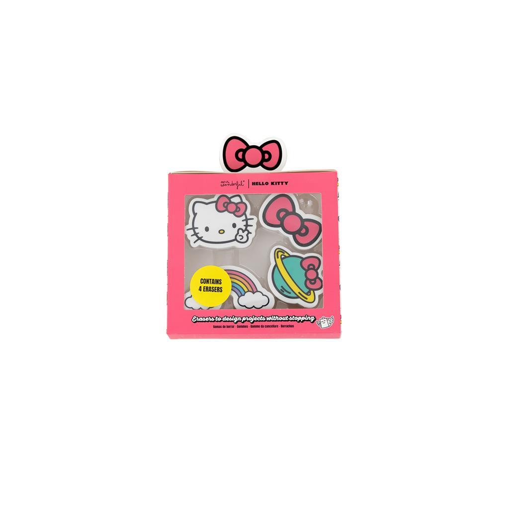 Conjunto de 4 borrachas Hello Kitty Mr.wonderful - Papelaria Encantada