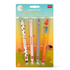 Conjunto de 4 Canetas Apagáveis Quinta (Farm) Legami - Papelaria Encantada