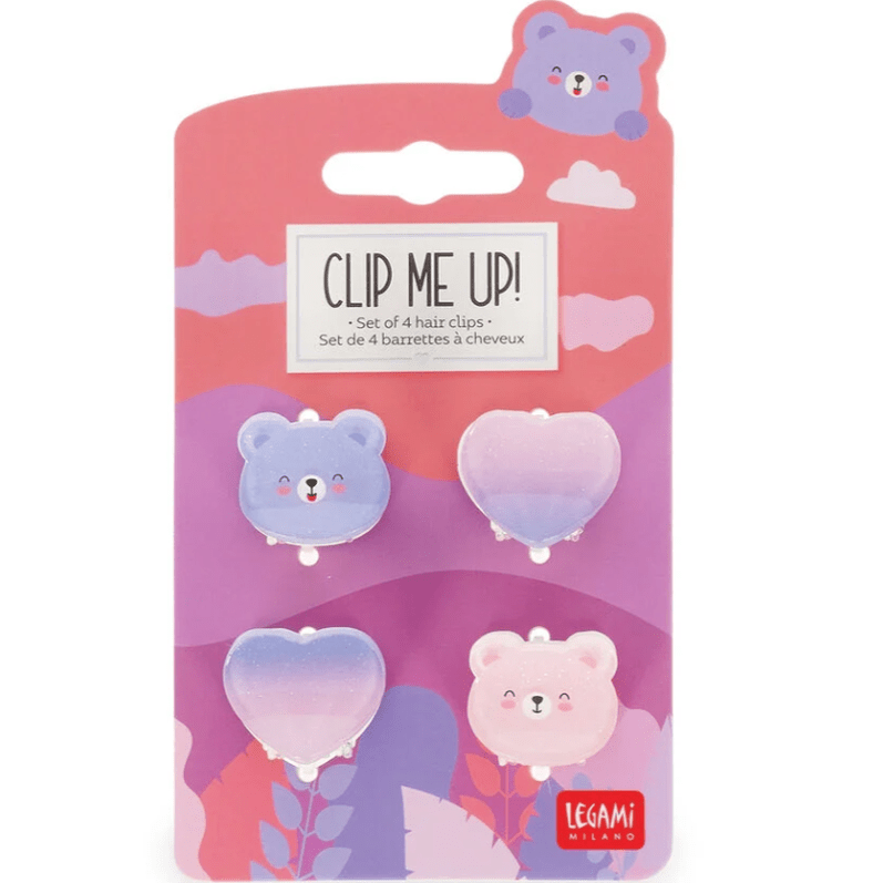 Conjunto de 4 mini ganchos de cabelo em forma de ursinho - Legami - Papelaria Encantada