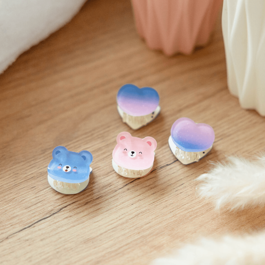 Conjunto de 4 mini ganchos de cabelo em forma de ursinho - Legami - Papelaria Encantada