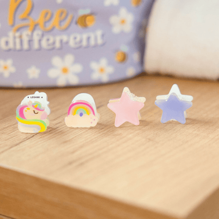 Conjunto de 4 mini ganchos de cabelo unicórnio - Legami - Papelaria Encantada