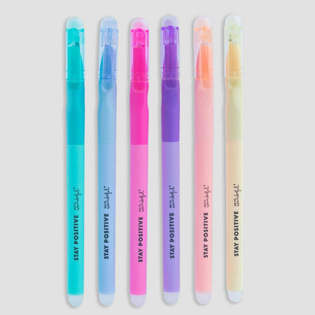 Conjunto de 6 canetas de cores de apagar para escrever e recomeçar - Mr. Wonderful - Papelaria Encantada