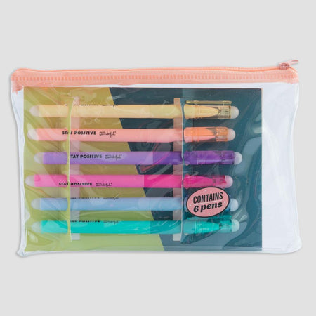 Conjunto de 6 canetas de cores de apagar para escrever e recomeçar - Mr. Wonderful - Papelaria Encantada