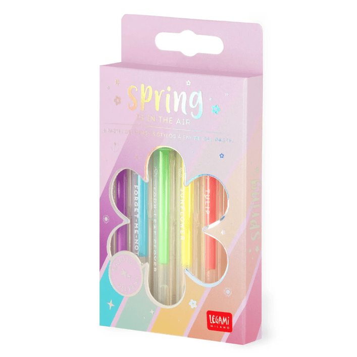 Conjunto de 6 canetas de gel Pastel Legami - Spring is in the air - Papelaria Encantada
