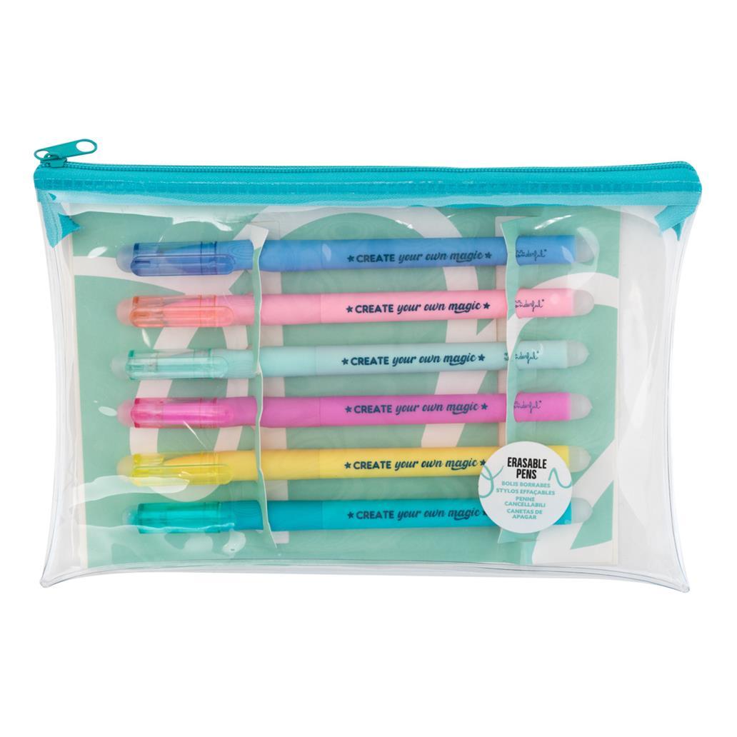 Conjunto de 6 esferográficas de cores de apagar - Create your own magic - Mr. Wonderful - Papelaria Encantada