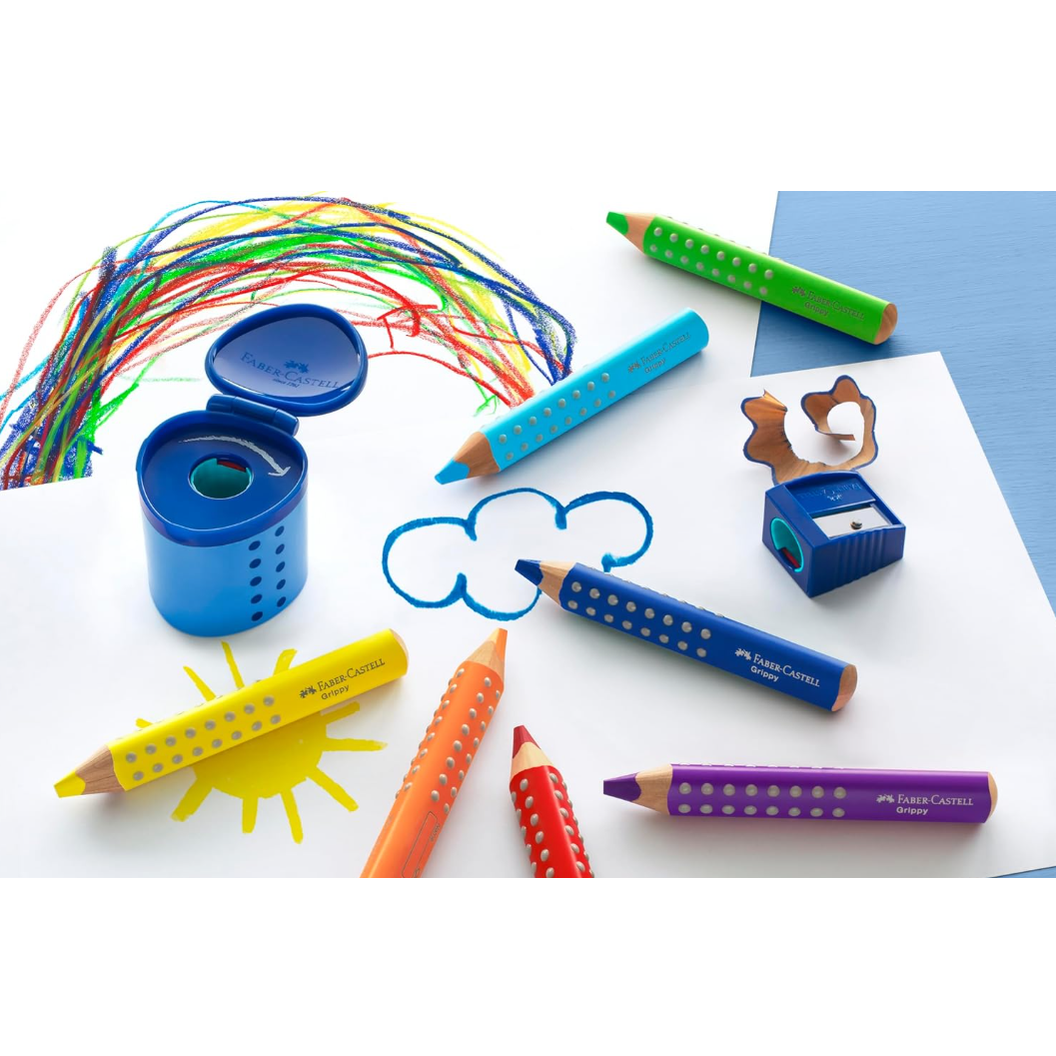 Conjunto de 6 lapis de cor faber - castell grippy C/afia XXL - Papelaria Encantada