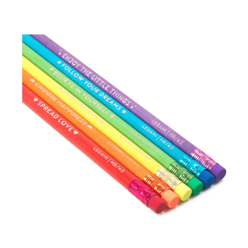 Conjunto de 6 lápis de grafite HB feitos de papel reciclado Legami - Papelaria Encantada