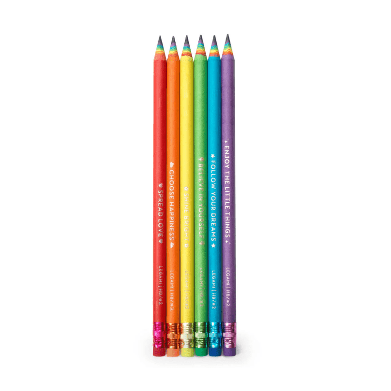 Conjunto de 6 lápis de grafite HB feitos de papel reciclado Legami - Papelaria Encantada