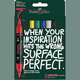 Conjunto de 6 Marcadores acrílicos Faber - Castell Multi Mark - Papelaria Encantada