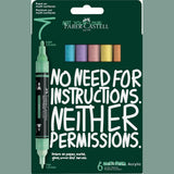 Conjunto de 6 Marcadores acrílicos Faber - Castell Multi Mark Tons Pastel - Papelaria Encantada