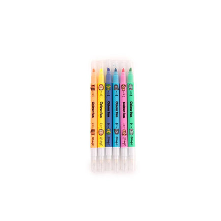 Conjunto de 6 Sublinhadores Apagáveis - Wonder Comic Mr Wonderful - Papelaria Encantada