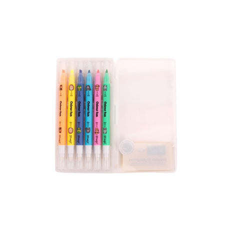 Conjunto de 6 Sublinhadores Apagáveis - Wonder Comic Mr Wonderful - Papelaria Encantada
