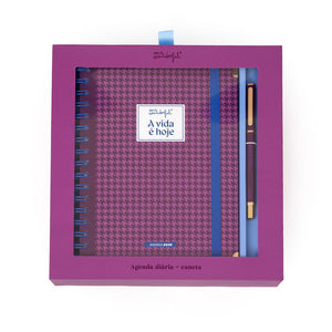 Conjunto de Agenda Office 2026 Diária + Esferográfica - A vida é hoje Mr Wonderful - Papelaria Encantada